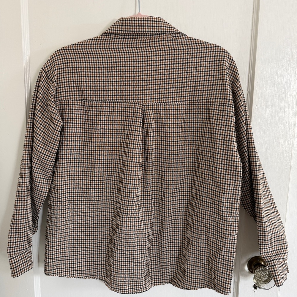 BROWN CHECKERED BUTTON DOWN SHIRT - Picture 3 of 6